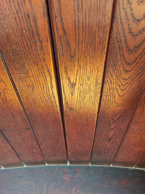 ANTIQUE OAK SMALL TAVERN SETTLE - ADDITIONAL PHOTO 5