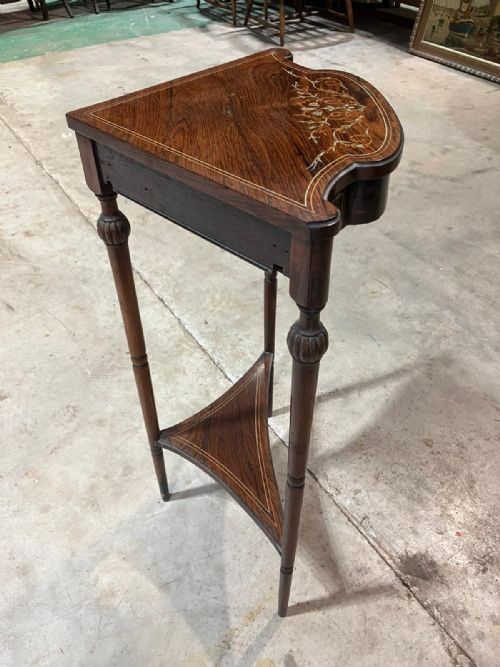 ANTIQUE ROSEWOOD AND MARQUETRY CORNER TABLE - ADDITIONAL PHOTO 1