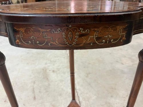 ANTIQUE ROSEWOOD AND MARQUETRY CORNER TABLE - ADDITIONAL PHOTO 3