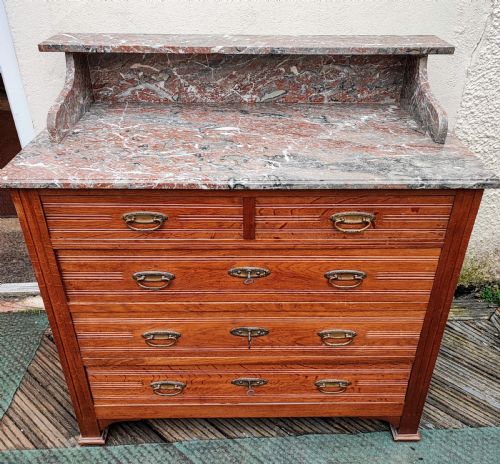antique marble top chest of drawers - CATEGORY: ANTIQUE CHEST OF DRAWERS - DATED 1900