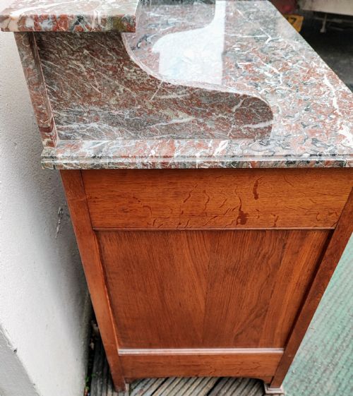 ANTIQUE MARBLE TOP CHEST OF DRAWERS - ADDITIONAL PHOTO 2