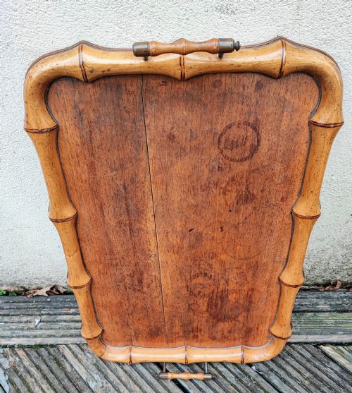 antique french fruitwood and brass faux bamboo tray - CATEGORY: ANTIQUE MISCELLANEOUS - DATED 1890