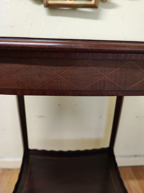 ANTIQUE PRETTY INLAID SIDE OR OCCASIONAL TABLE - ADDITIONAL PHOTO 3