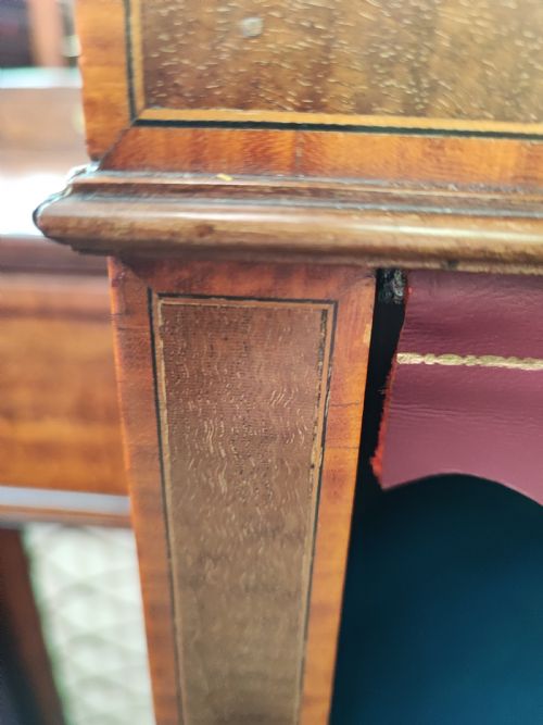 EDWARDIAN INLAID MAHOGANY OPEN BOOKCASE - ADDITIONAL PHOTO 2