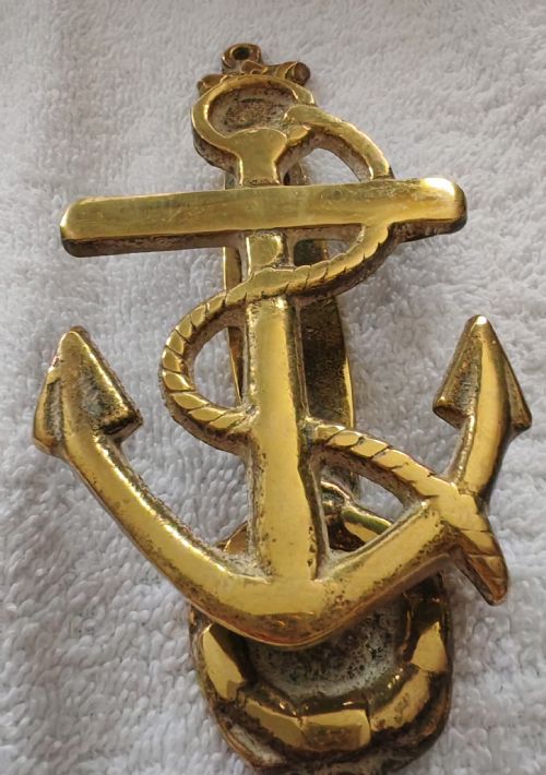 ANTIQUE BRASS ANCHOR DOOR KNOCKER - ADDITIONAL PHOTO 2