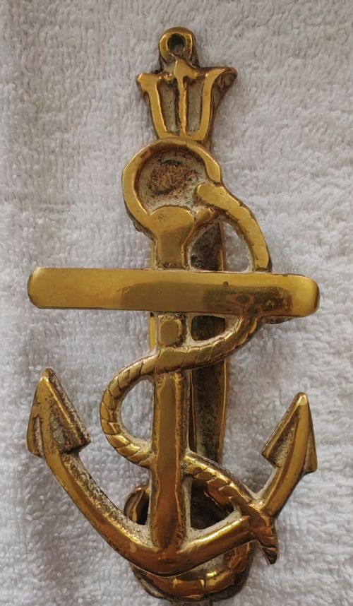 ANTIQUE BRASS ANCHOR DOOR KNOCKER - ADDITIONAL PHOTO 3