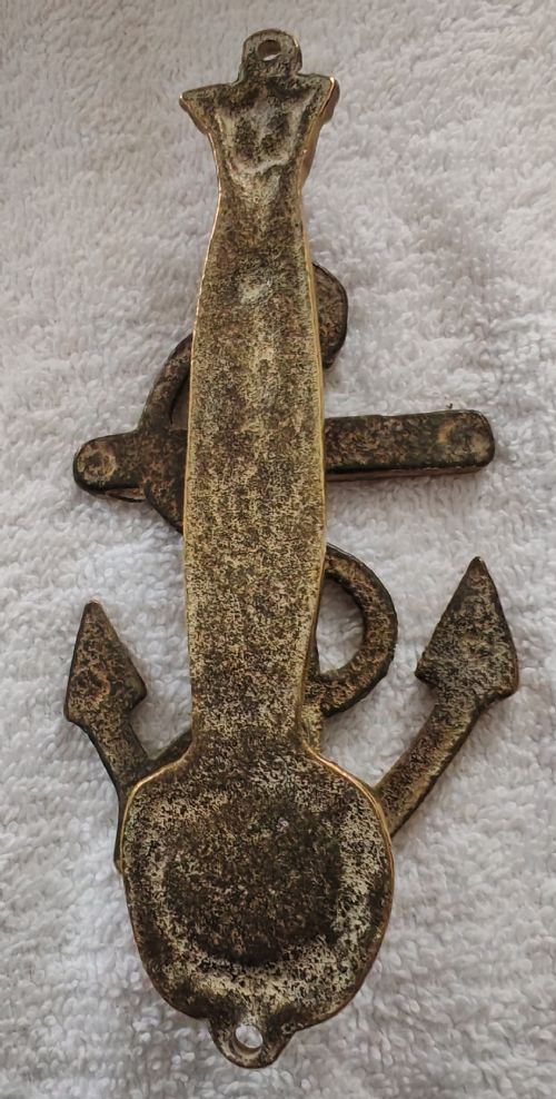 ANTIQUE BRASS ANCHOR DOOR KNOCKER - ADDITIONAL PHOTO 6
