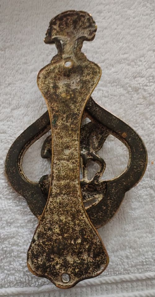 ANTIQUE BRASS DOOR KNOCKER DEPICTING JOHN PEEL - ADDITIONAL PHOTO 2