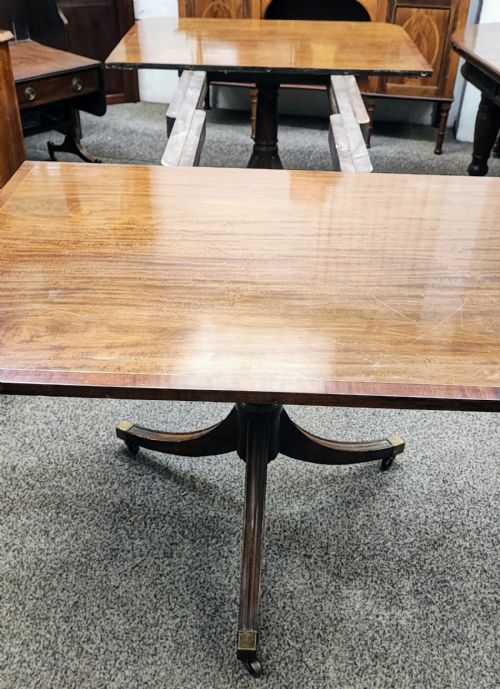 ANTIQUE LARGE MAHOGANY EXTENDING REGENCY STYLE TWIN PILLAR DINING TABLE - ADDITIONAL PHOTO 1