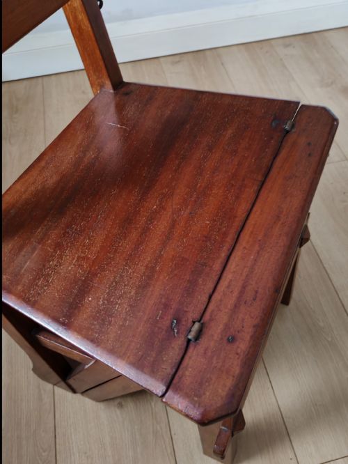FINE SET OF 19C MAHOGANY METAMORPHIC LIBRARY STEPS - ADDITIONAL PHOTO 7
