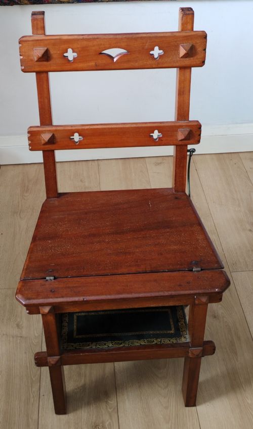 FINE SET OF 19C MAHOGANY METAMORPHIC LIBRARY STEPS - ADDITIONAL PHOTO 10