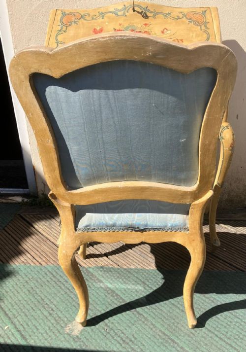 19C PAINTED VENETIAN LADIES BUREAU WITH MATCHING CHAIR - ADDITIONAL PHOTO 1