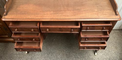 19C MAHOGANY WRITING TABLE BY FILMERS OF LONDON - ADDITIONAL PHOTO 5