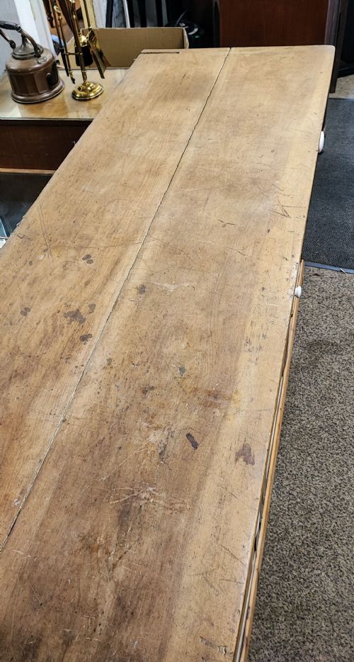 LARGE ANTIQUE PINE AND BEECH DRESSER BASE - ADDITIONAL PHOTO 4