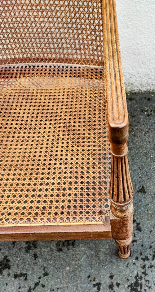 A REGENCY GILLOWS MAHOGANY BERGERE LIBRARY ARM CHAIR - ADDITIONAL PHOTO 11