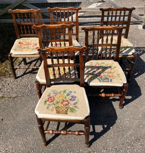 SUPERB SET OF 8 SPINDLE BACK COUNTRY CHAIRS - ADDITIONAL PHOTO 9