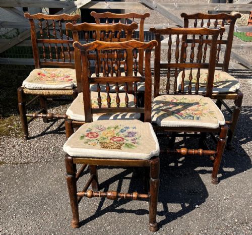 SUPERB SET OF 8 SPINDLE BACK COUNTRY CHAIRS - ADDITIONAL PHOTO 11