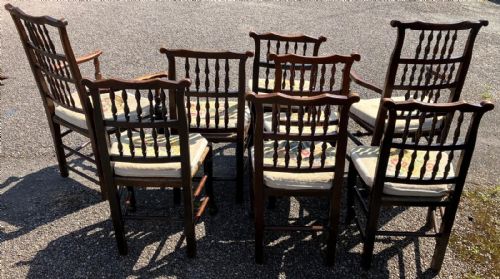 SUPERB SET OF 8 SPINDLE BACK COUNTRY CHAIRS - ADDITIONAL PHOTO 15