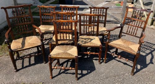SUPERB SET OF 8 SPINDLE BACK COUNTRY CHAIRS - ADDITIONAL PHOTO 16