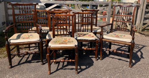 SUPERB SET OF 8 SPINDLE BACK COUNTRY CHAIRS - ADDITIONAL PHOTO 18