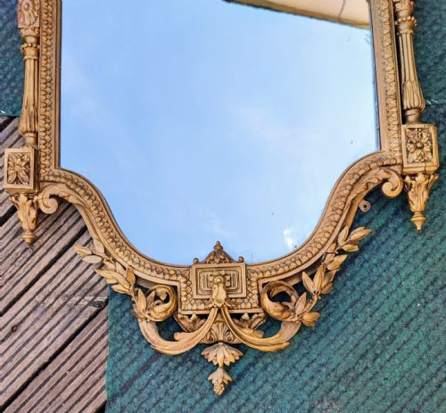 ANTIQUELARGE SIZED GILT WALL MIRROR - ADDITIONAL PHOTO 2