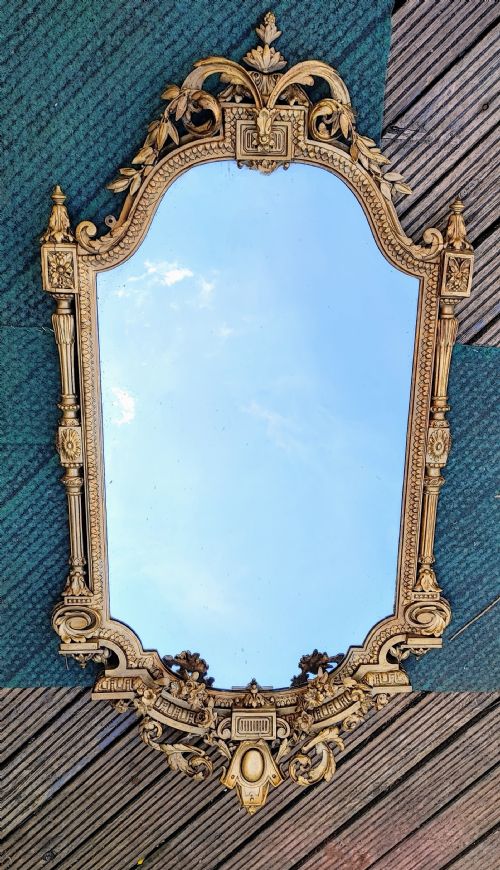 ANTIQUELARGE SIZED GILT WALL MIRROR - ADDITIONAL PHOTO 4