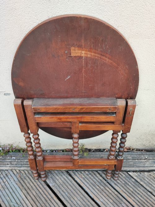 ANTIQUE WALNUT BOBBIN COACHING TABLE - ADDITIONAL PHOTO 3