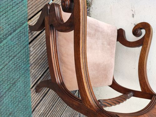 REGENCY SABRE LEG MAHOGANY DESK CHAIR - ADDITIONAL PHOTO 4