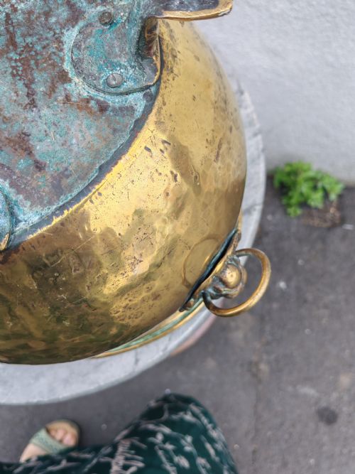 19C OVAL BRASS PLANTER - ADDITIONAL PHOTO 5