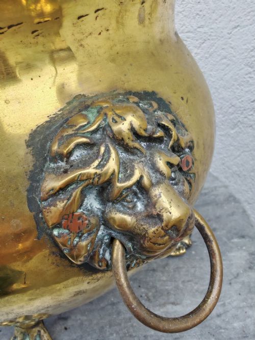 19C OVAL BRASS PLANTER - ADDITIONAL PHOTO 7