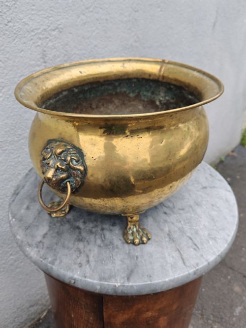 19C OVAL BRASS PLANTER - ADDITIONAL PHOTO 9