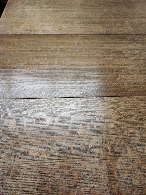 ANTIQUE GOLDEN OAK 2 LEAF EXTENDING DINING TABLE - ADDITIONAL PHOTO 8