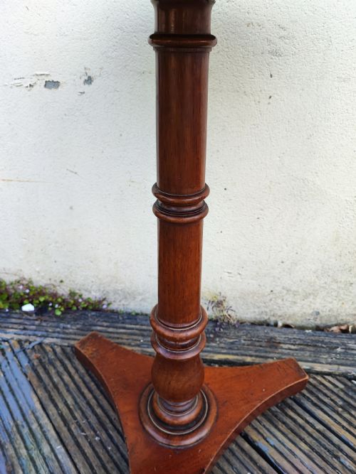 19C MAHOGANY CIRCULAR LAMP OR WINE TABLE - ADDITIONAL PHOTO 3