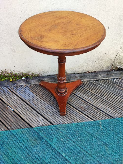 19C MAHOGANY CIRCULAR LAMP OR WINE TABLE - ADDITIONAL PHOTO 4