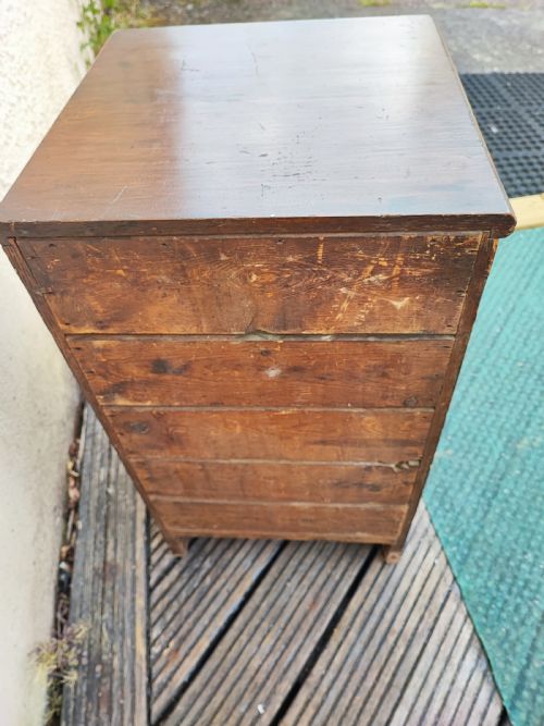 ANTIQUE SMALL OAK FILING CHEST - ADDITIONAL PHOTO 4