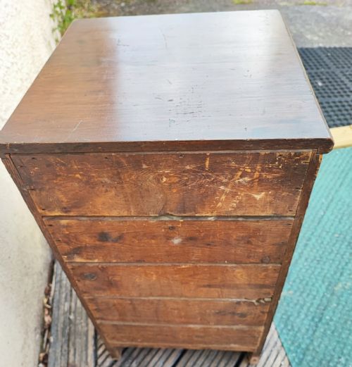 ANTIQUE SMALL OAK FILING CHEST - ADDITIONAL PHOTO 5