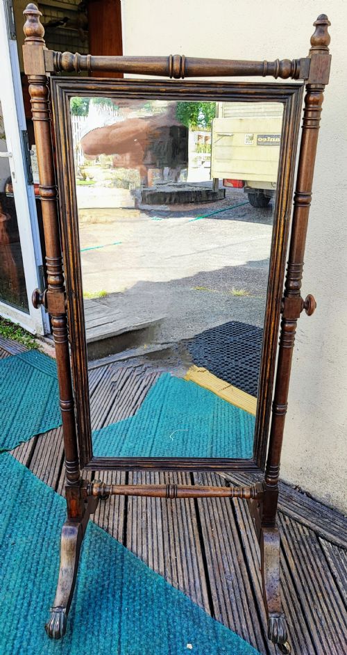 REGENCY MAHOGANY CHEVAL MIRROR - ADDITIONAL PHOTO 3