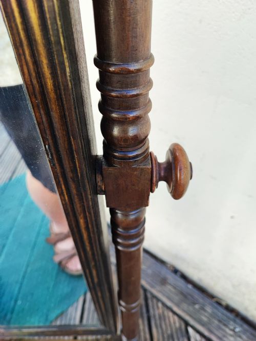 REGENCY MAHOGANY CHEVAL MIRROR - ADDITIONAL PHOTO 6