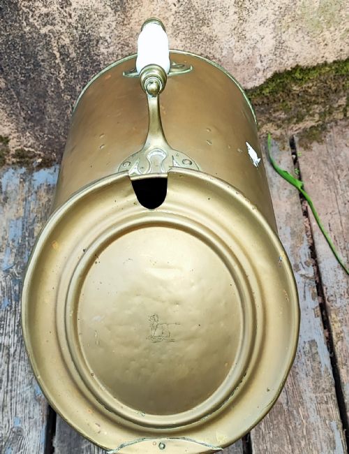 RARE AND UNUSUAL ANTIQUE BRASS COAL SCUTTLE DATED 1857 THE PERSIAN - ADDITIONAL PHOTO 7