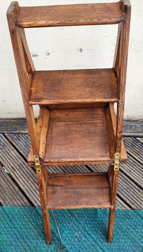 ANTIQUE GOTHIC OAK METAMORPHIC LIBRARY STEPS - ADDITIONAL PHOTO 1