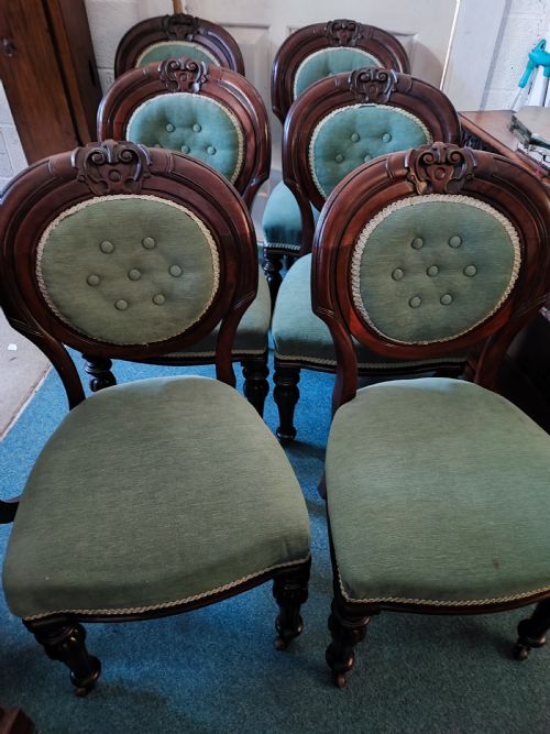 SUPERB SET OF 6 VICTORIAN MAHOGANY DINING CHAIRS - ADDITIONAL PHOTO 1