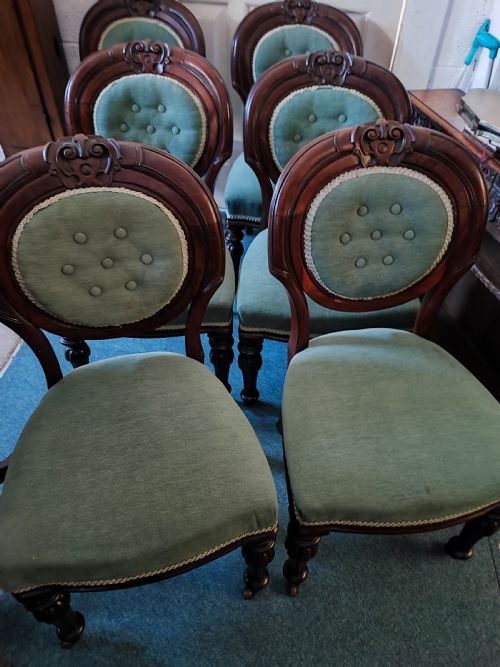 SUPERB SET OF 6 VICTORIAN MAHOGANY DINING CHAIRS - ADDITIONAL PHOTO 6