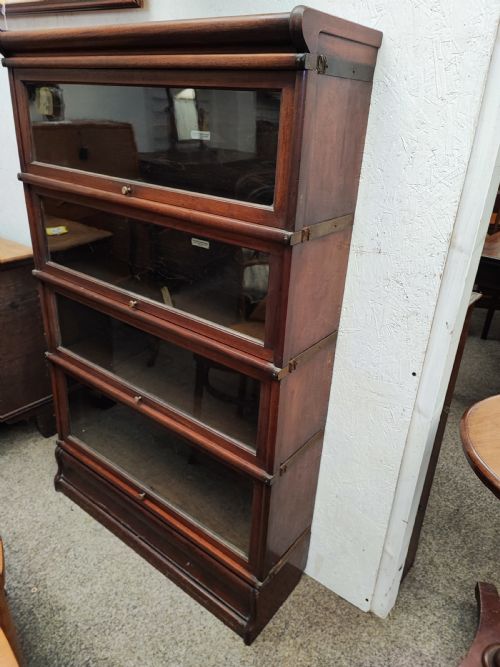 ANTIQUE MAHOGANY 4 STACK GLOBE WERNICKE BOOKCASE - ADDITIONAL PHOTO 6