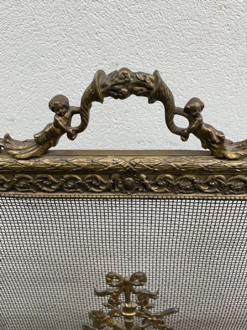 ANTIQUE FRENCH FIRE SCREEN IN BRASS - ADDITIONAL PHOTO 2