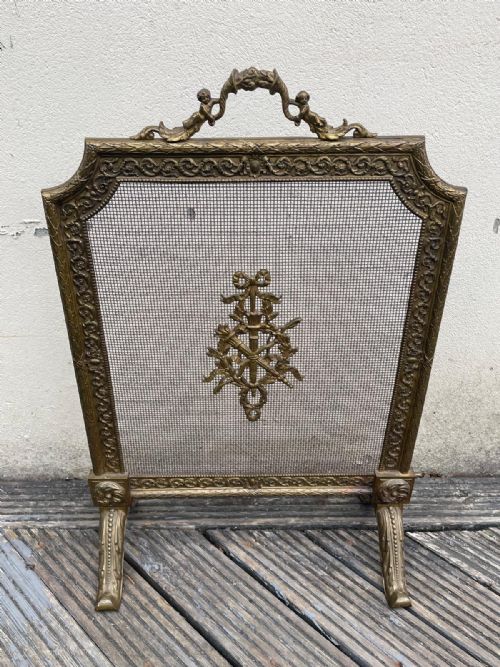 ANTIQUE FRENCH FIRE SCREEN IN BRASS - ADDITIONAL PHOTO 3