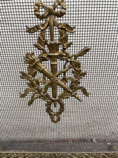 ANTIQUE FRENCH FIRE SCREEN IN BRASS - ADDITIONAL PHOTO 4