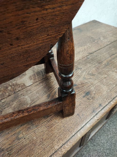 ANTIQUE OAK DROP FLAP COFFEE TABLE - ADDITIONAL PHOTO 3