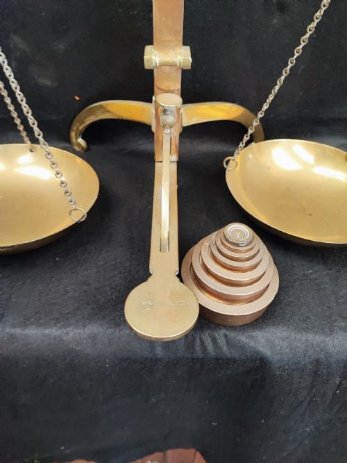 19C SET OF BRASS SCALES - ADDITIONAL PHOTO 6