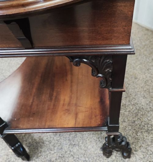 SUPERB19C CARVED MAHOGANY WRITING TABLE - ADDITIONAL PHOTO 7