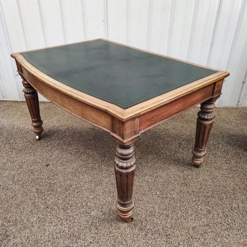 19c bleached oak library table - CATEGORY: ANTIQUE TABLES - DATED 19TH CENTURY